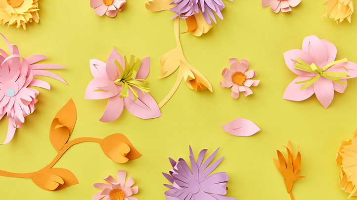 birth flowers on a yellow background
