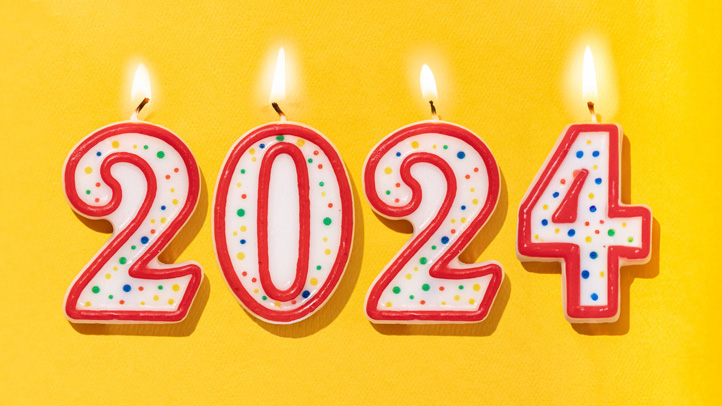 2024 with candles