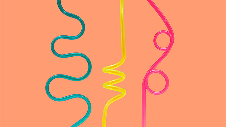 UTIs in children, twisty straws on an orange background