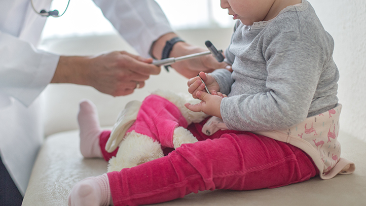 toddler at a checkup